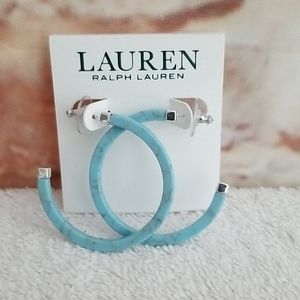 New Ralph Lauren Turquoise Hoop Earrings